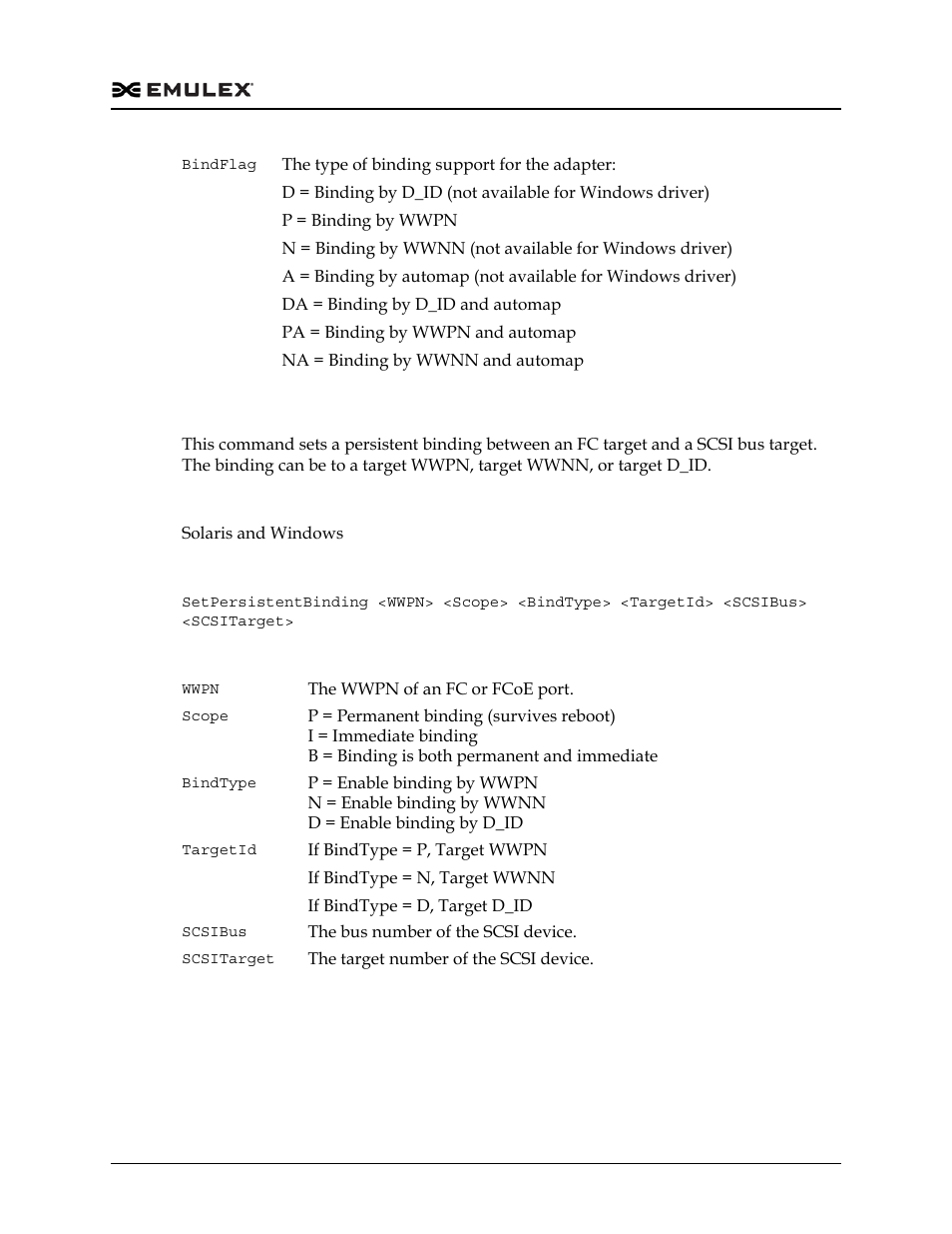 Setpersistentbinding | Dell Emulex Family of Adapters User Manual | Page 411 / 1815