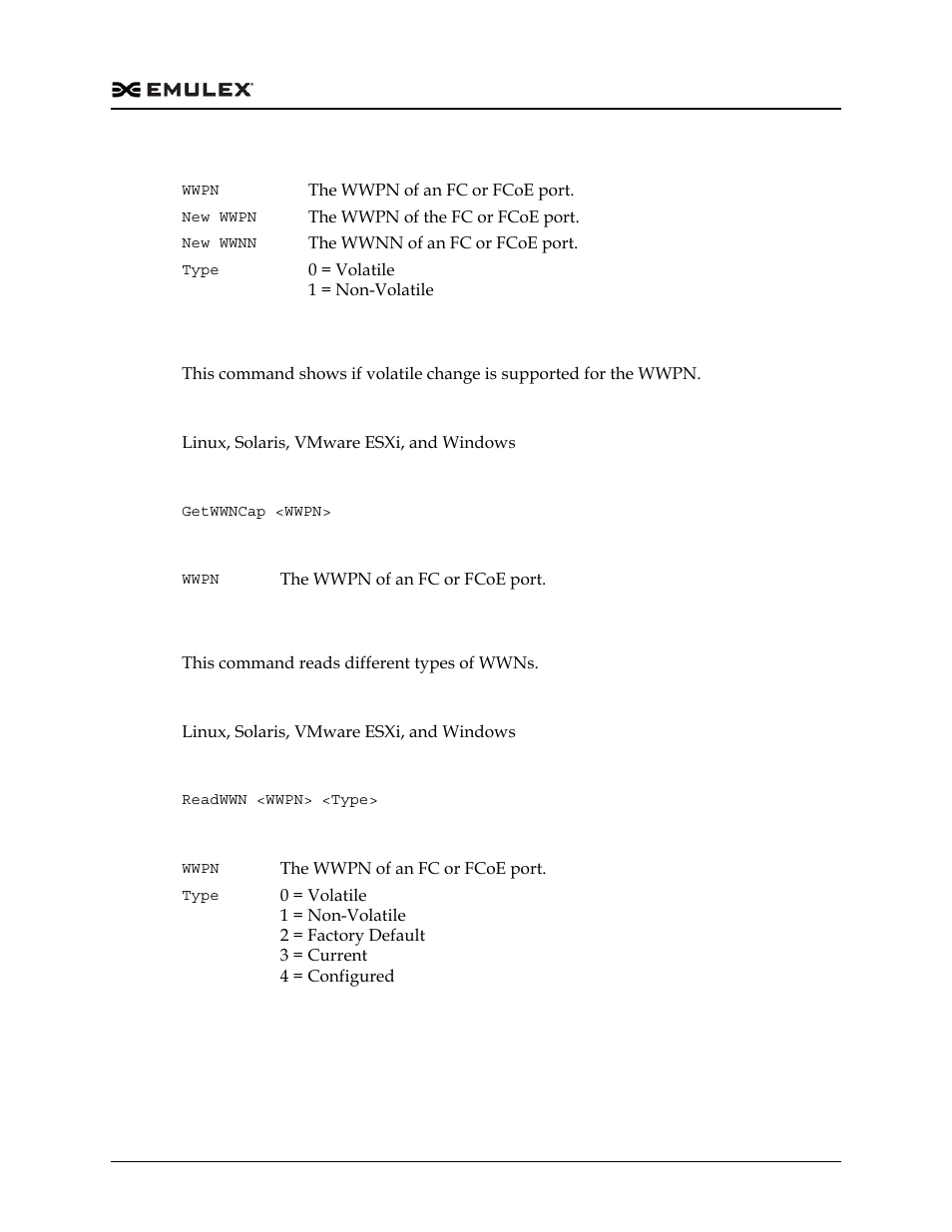 Getwwncap, Readwwn | Dell Emulex Family of Adapters User Manual | Page 448 / 1815