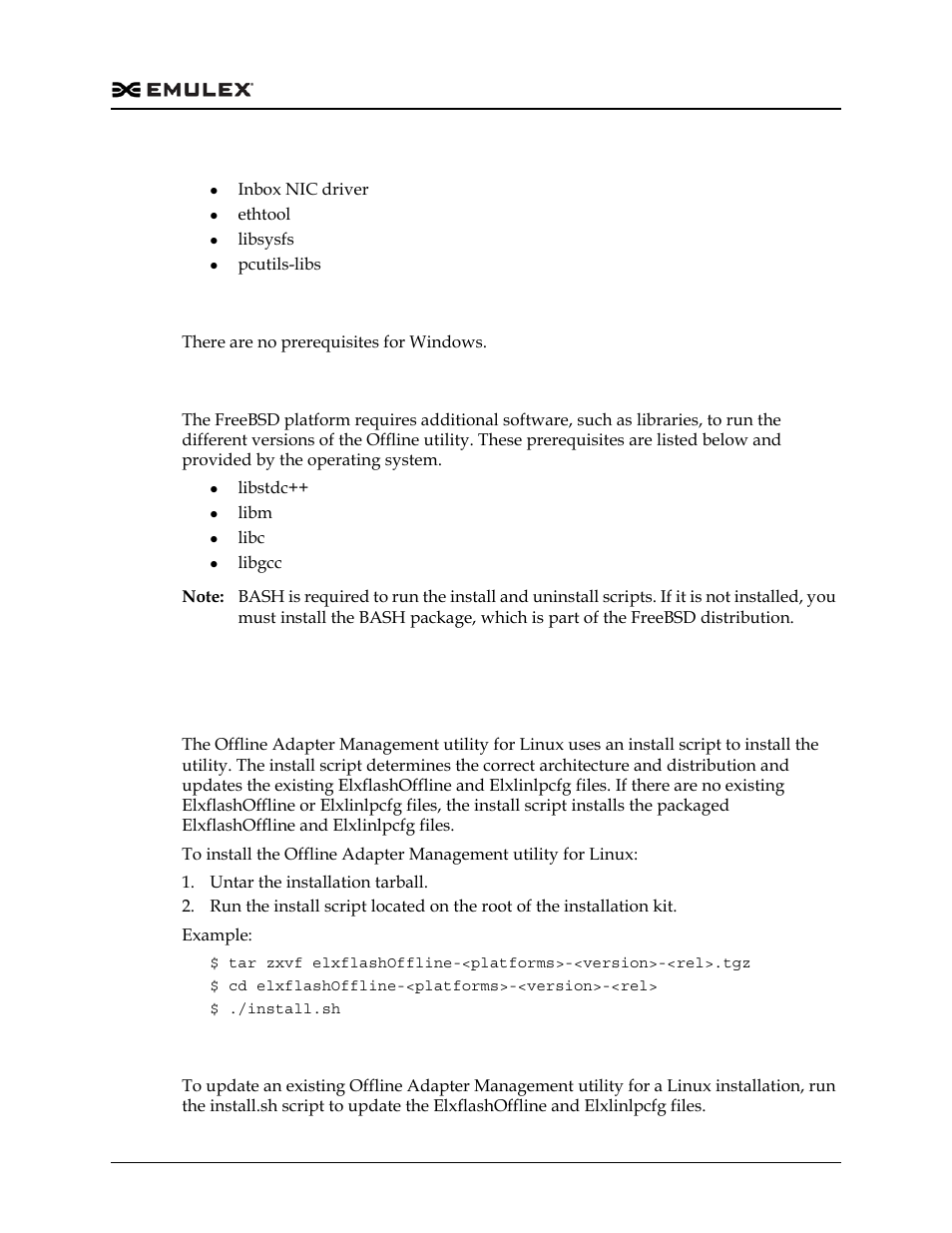 Windows, Freebsd, Updating | Dell Emulex Family of Adapters User Manual | Page 460 / 1815