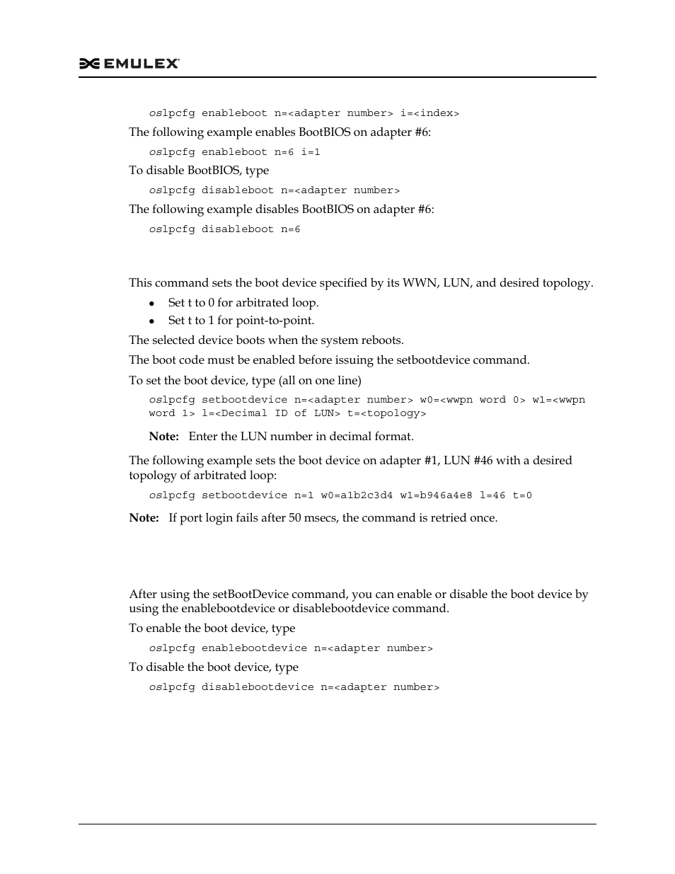 Selecting a boot device (setbootdevice), See “selecting a boot | Dell Emulex Family of Adapters User Manual | Page 501 / 1815