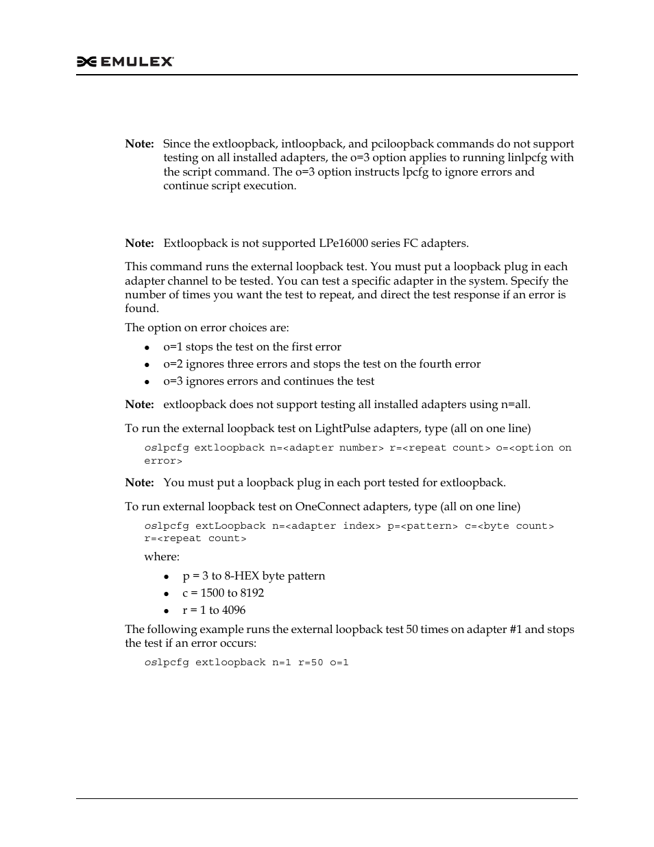 Running tests, Running the external loopback test (extloopback) | Dell Emulex Family of Adapters User Manual | Page 505 / 1815