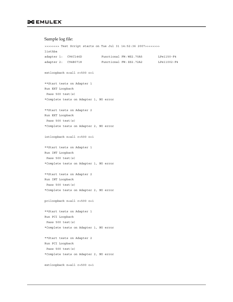Sample log file | Dell Emulex Family of Adapters User Manual | Page 512 / 1815