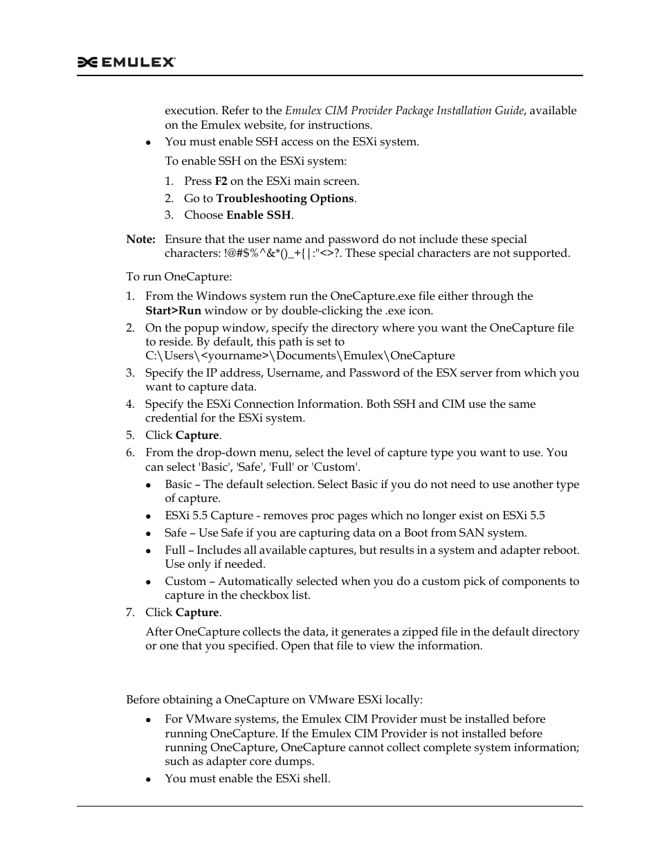 Onecapture for vmware esxi locally | Dell Emulex Family of Adapters User Manual | Page 526 / 1815