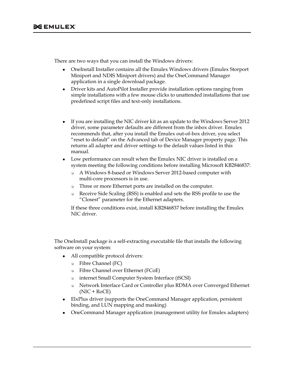 Driver installation options, Oneinstall installer | Dell Emulex Family of Adapters User Manual | Page 547 / 1815