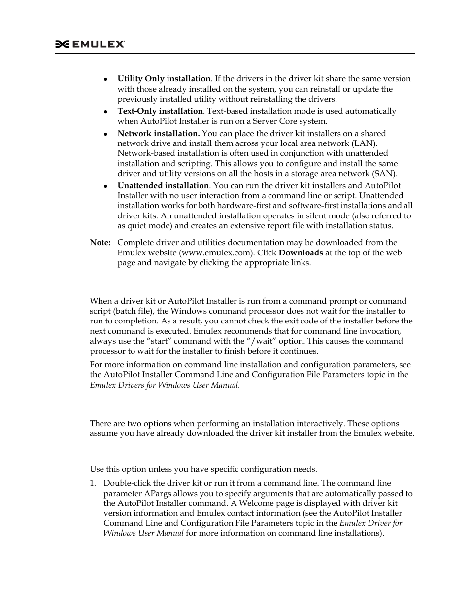 Running a software installation interactively, Option 1: automatically run autopilot installer | Dell Emulex Family of Adapters User Manual | Page 550 / 1815