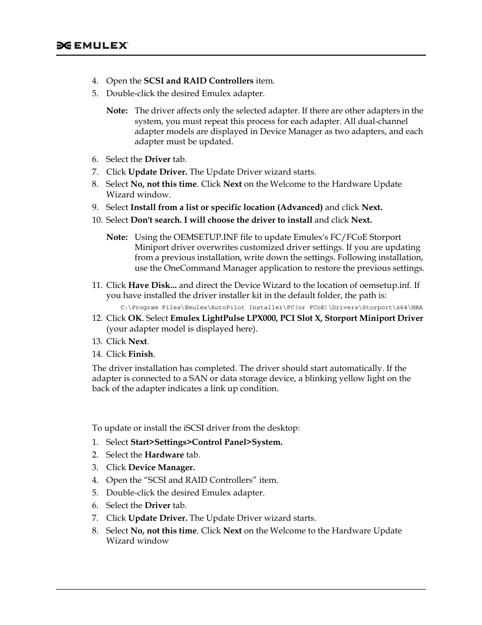 Installing or updating the iscsi driver | Dell Emulex Family of Adapters User Manual | Page 573 / 1815