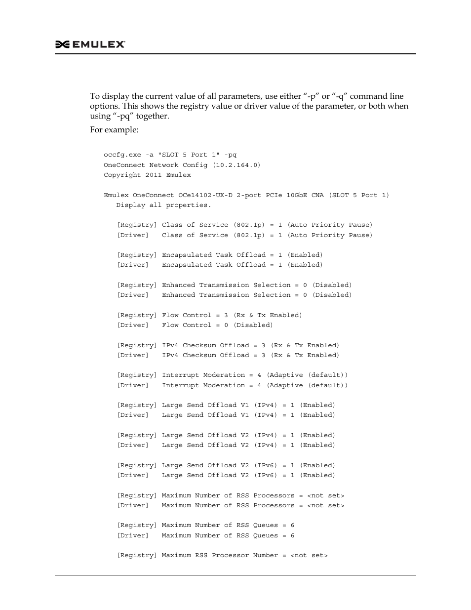 Displaying all parameters | Dell Emulex Family of Adapters User Manual | Page 617 / 1815