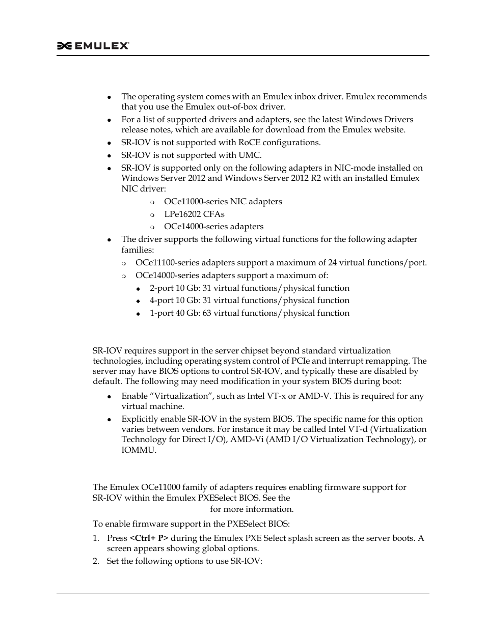 Server bios configuration, Emulex pxeselect configuration for sr-iov | Dell Emulex Family of Adapters User Manual | Page 621 / 1815