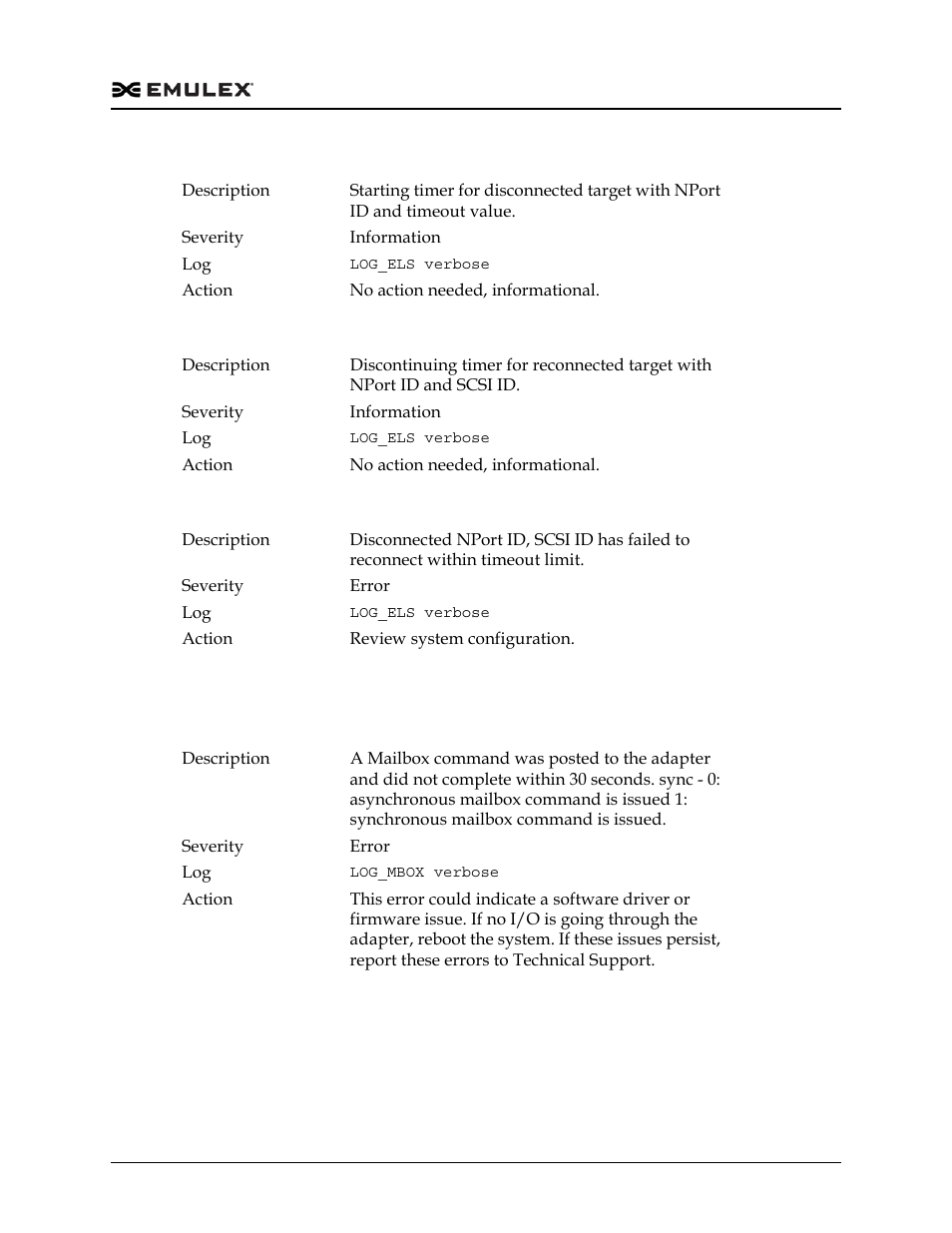 Mailbox log messages (0310–0326) | Dell Emulex Family of Adapters User Manual | Page 676 / 1815