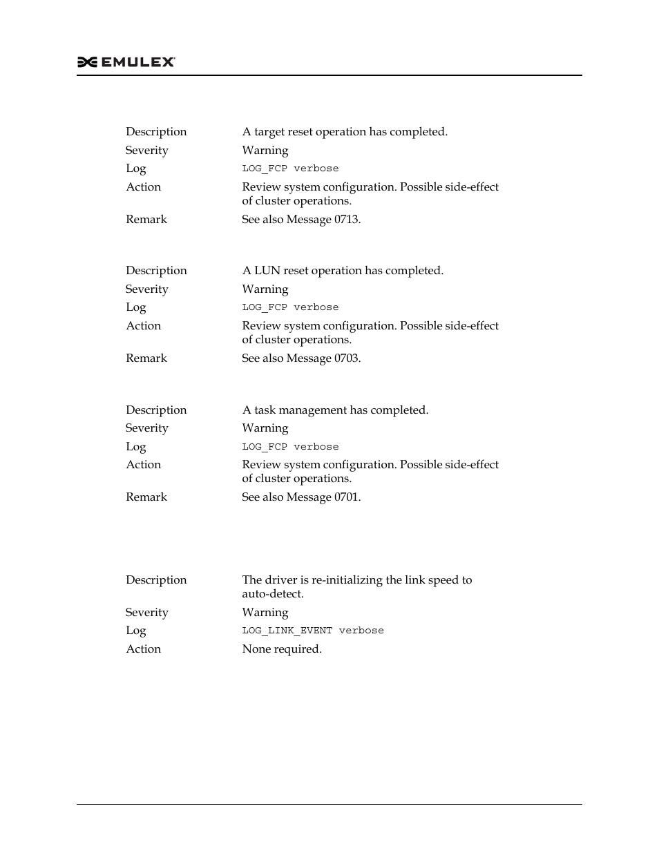 Link log messages (1302–1306) | Dell Emulex Family of Adapters User Manual | Page 682 / 1815
