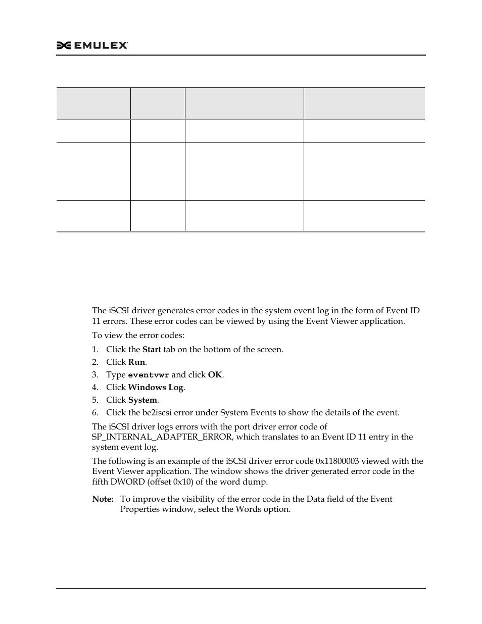 Iscsi error and event log | Dell Emulex Family of Adapters User Manual | Page 709 / 1815