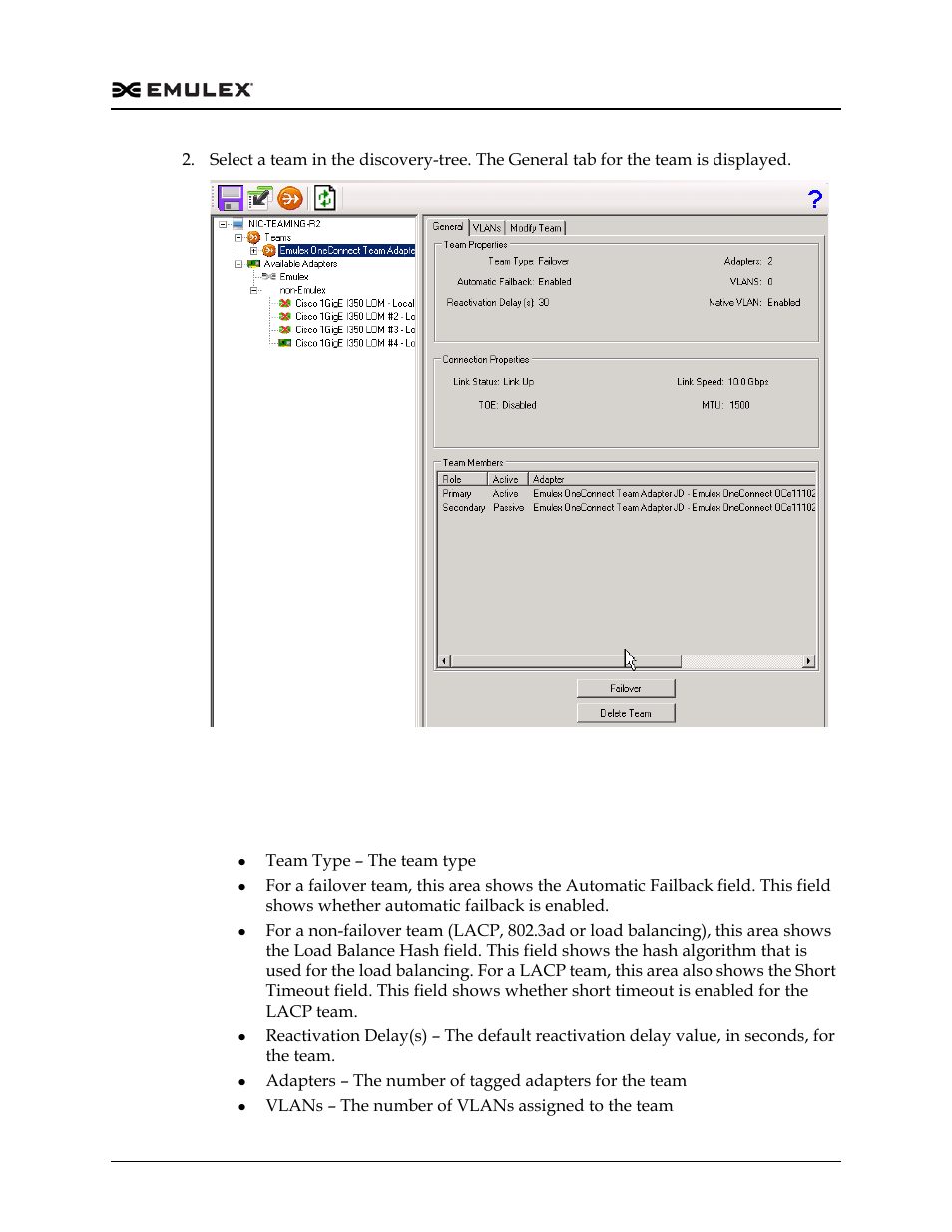 General tab for a team - field definitions, Figure 3-6 | Dell Emulex Family of Adapters User Manual | Page 760 / 1815