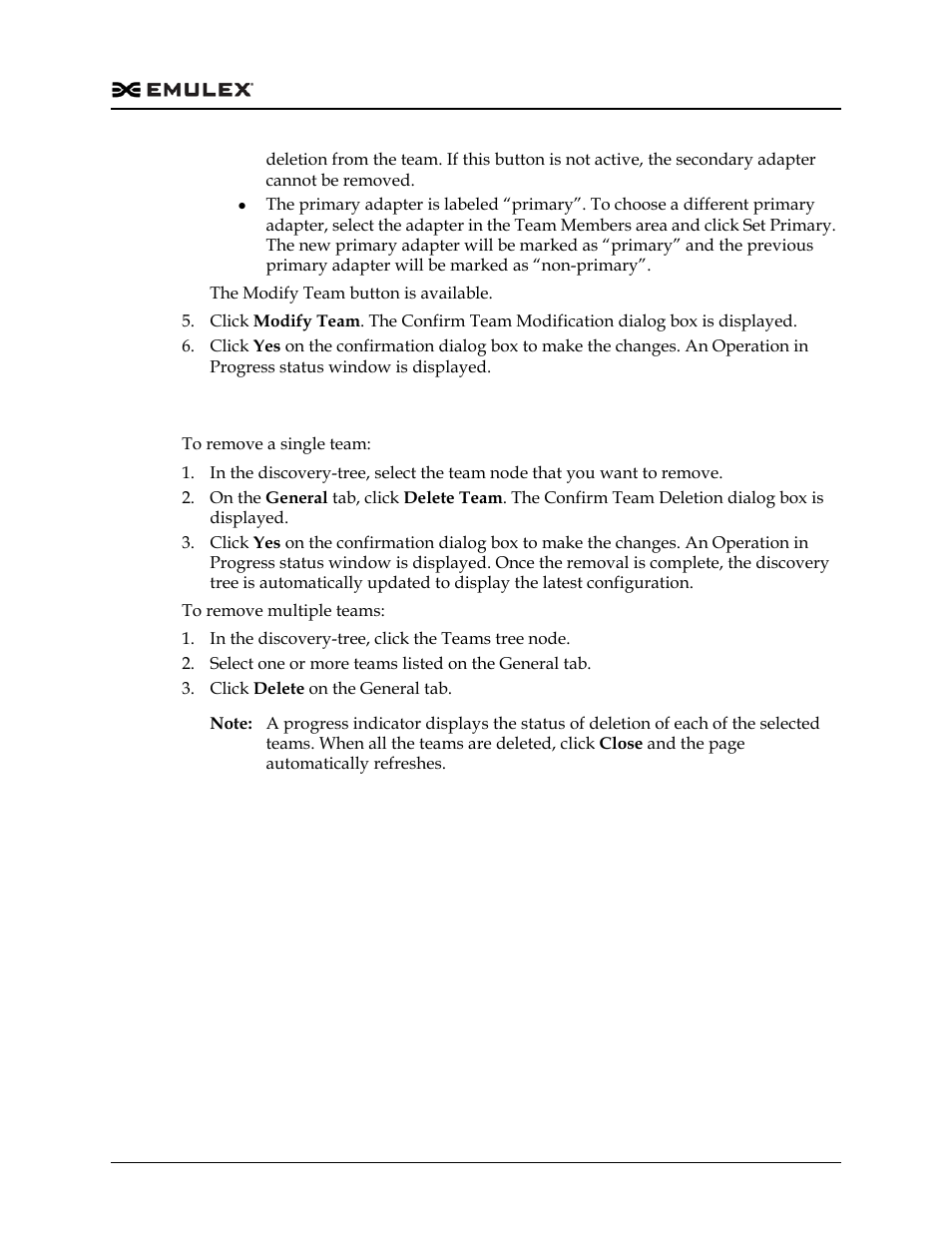 Removing one or more teams | Dell Emulex Family of Adapters User Manual | Page 768 / 1815