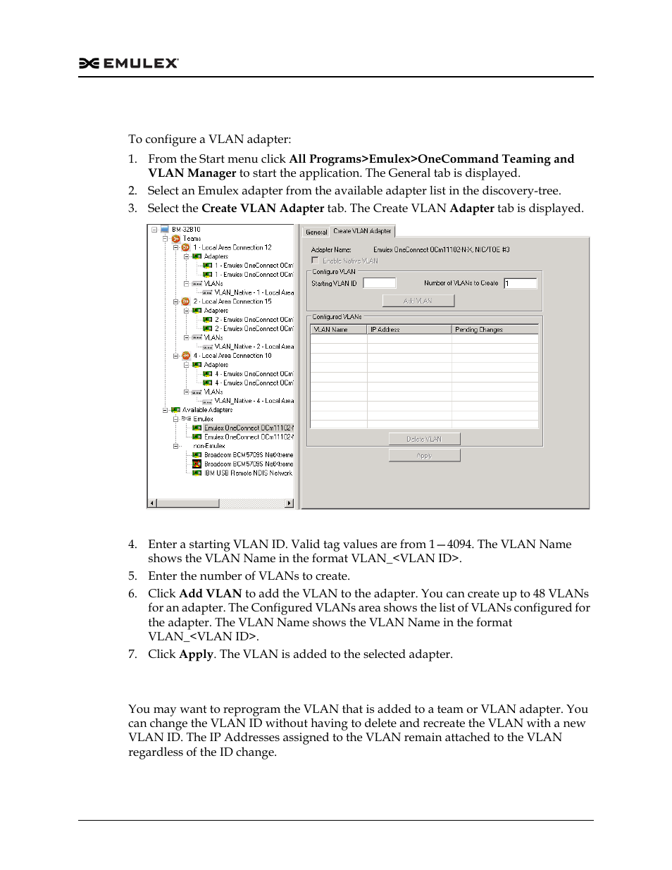 Configuring a vlan adapter, Modifying a vlan id of a vlan adapter, Figure 3-15 | Dell Emulex Family of Adapters User Manual | Page 776 / 1815