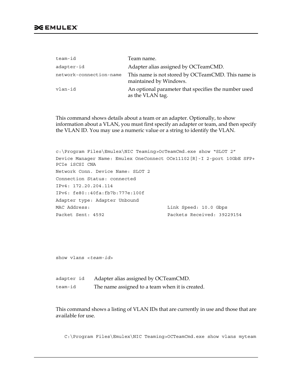 Showing vlan ids | Dell Emulex Family of Adapters User Manual | Page 797 / 1815