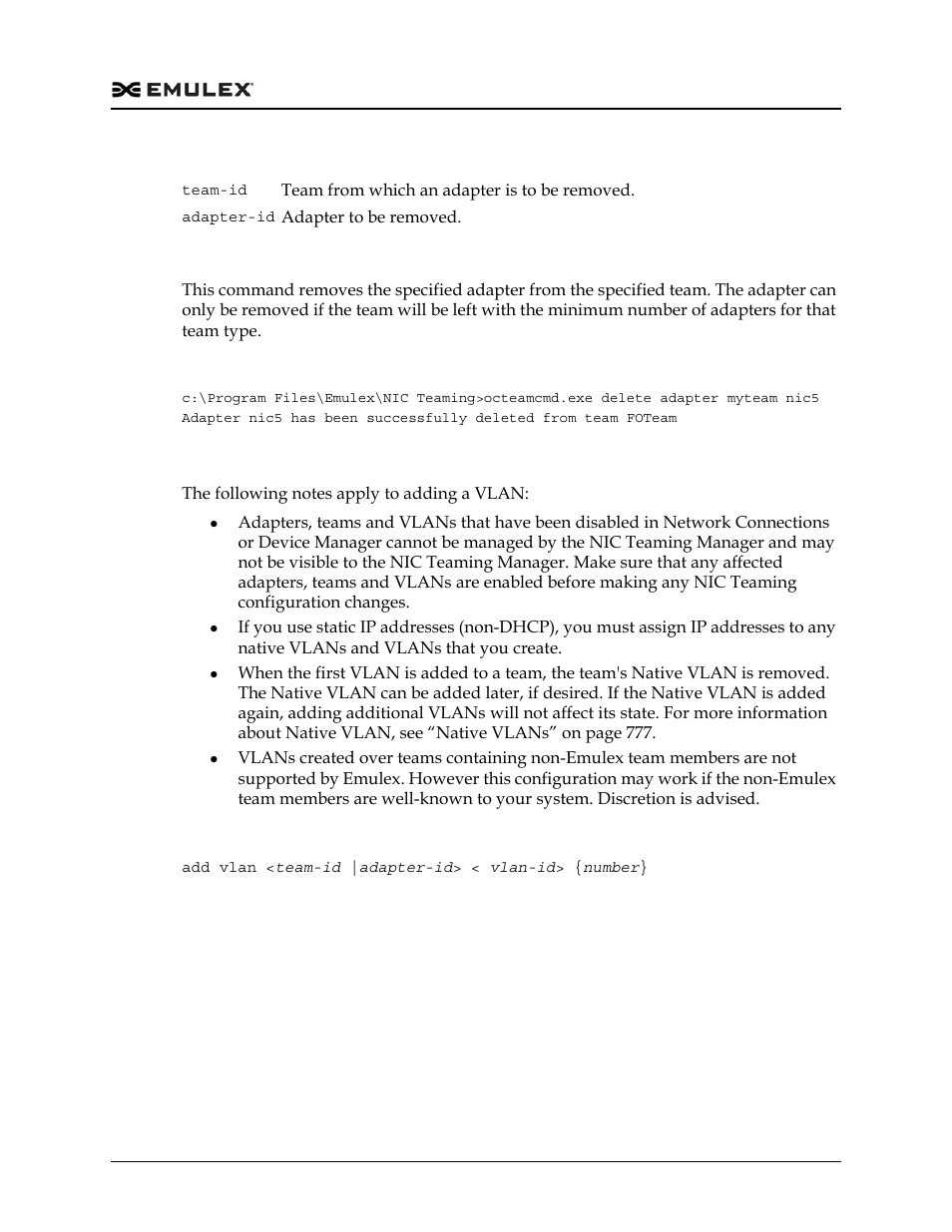 Adding a vlan | Dell Emulex Family of Adapters User Manual | Page 802 / 1815