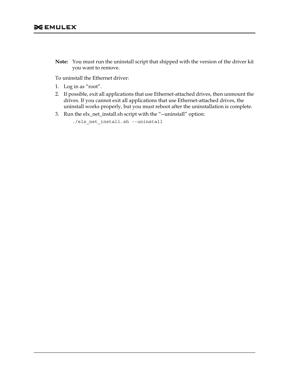 Uninstalling the ethernet driver kit | Dell Emulex Family of Adapters User Manual | Page 819 / 1815