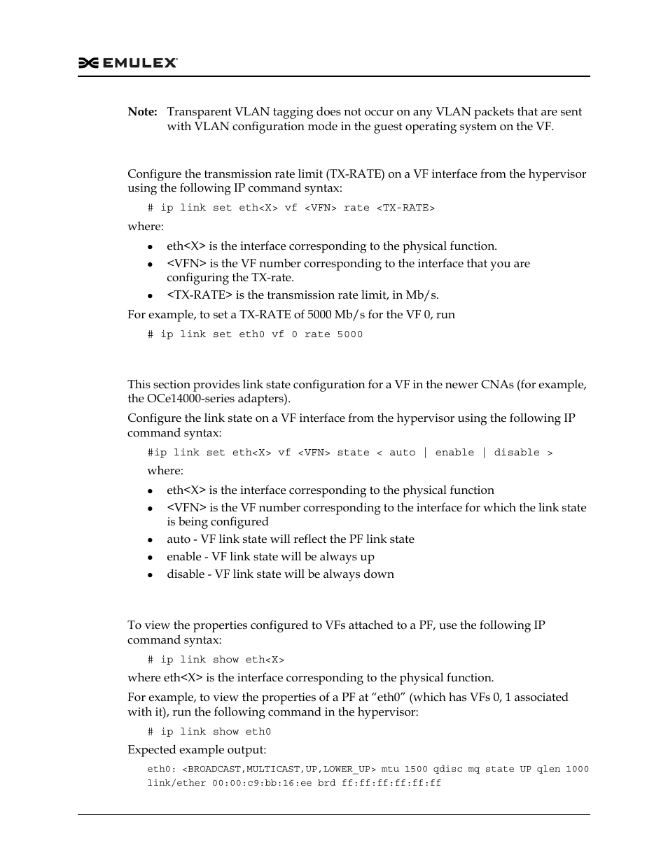 Link state configuration, Viewing vf properties | Dell Emulex Family of Adapters User Manual | Page 845 / 1815