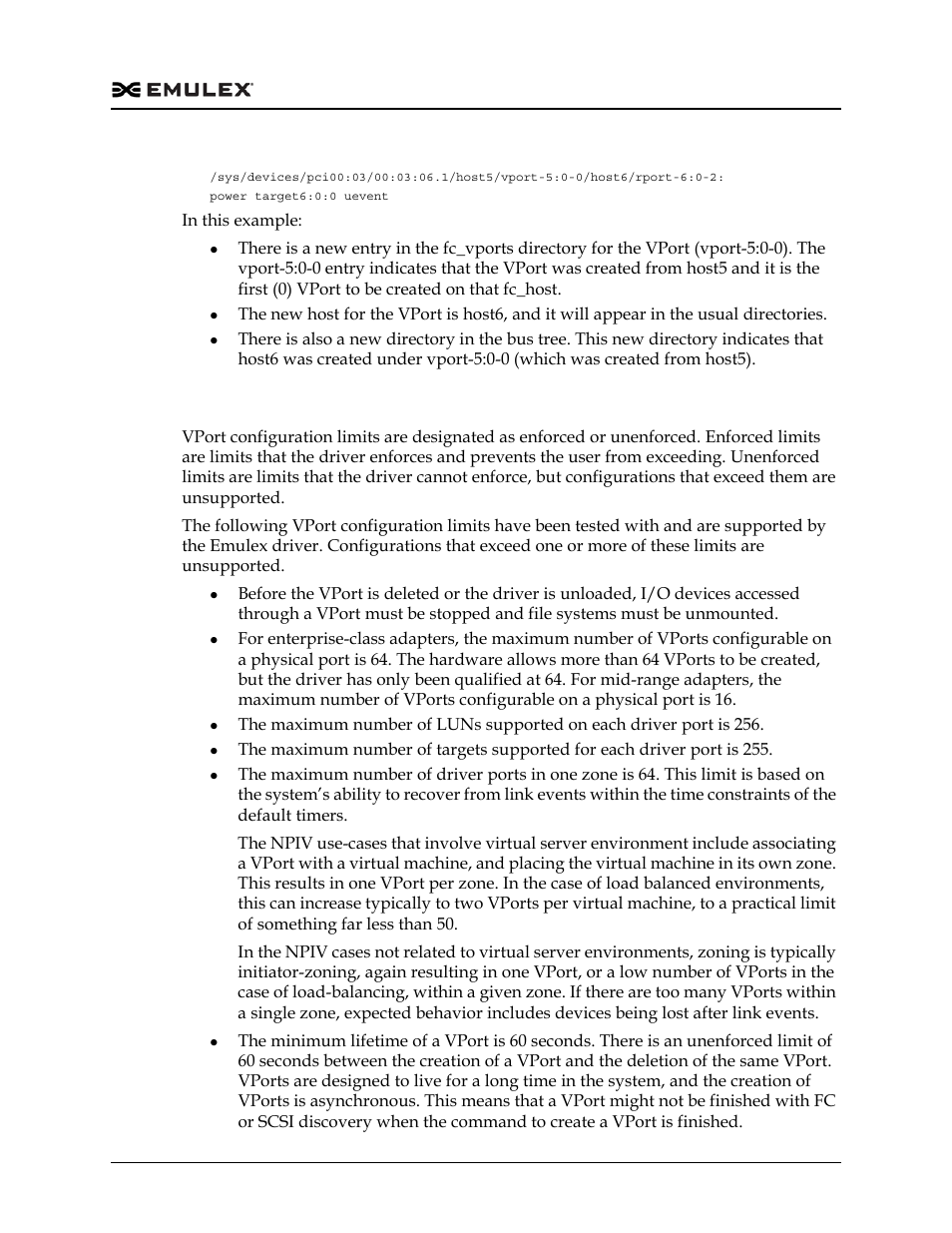 Vport configuration limits | Dell Emulex Family of Adapters User Manual | Page 863 / 1815