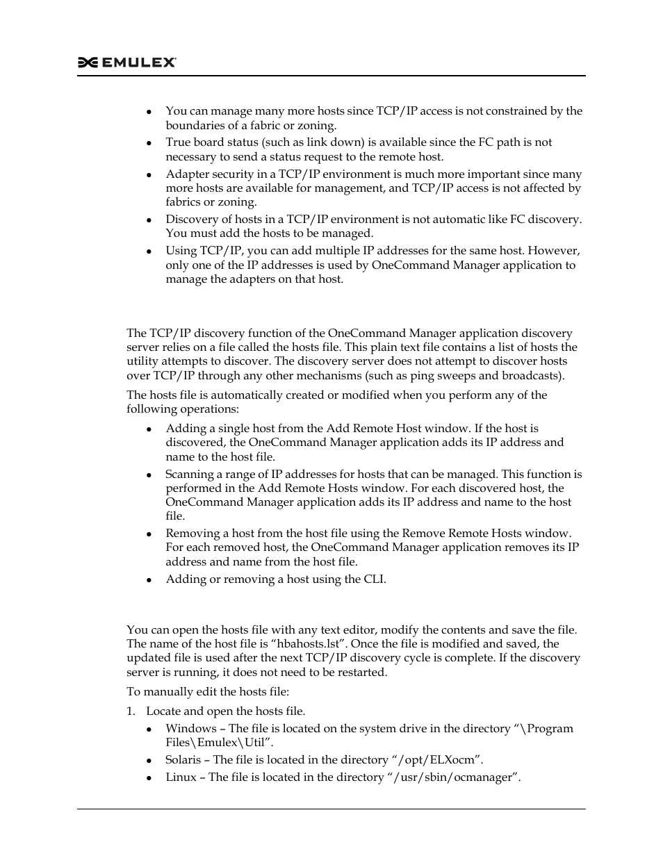 Hosts file, Manually editing the hosts file | Dell Emulex Family of Adapters User Manual | Page 89 / 1815