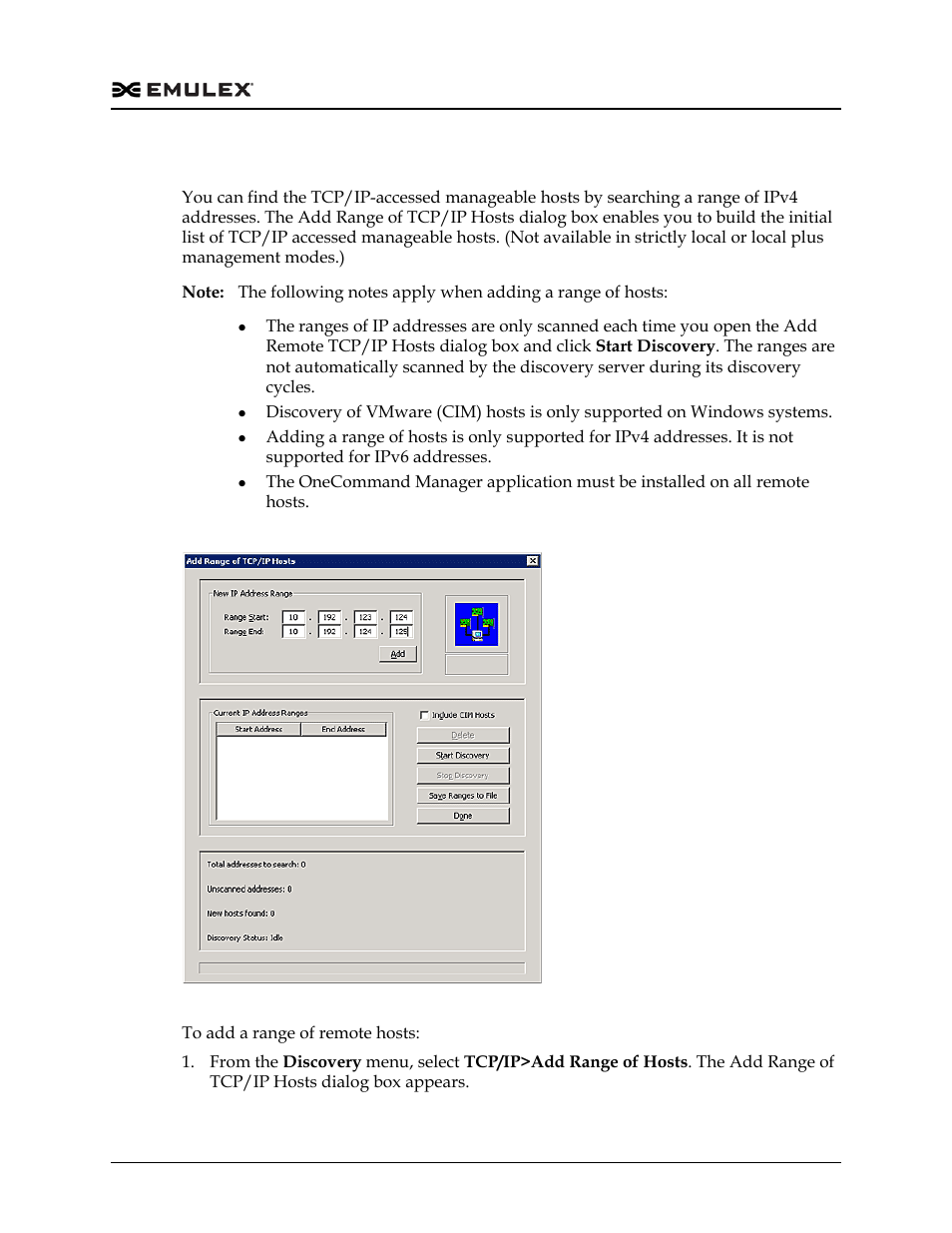 Adding a range of hosts (ipv4 only), Figure 5-4 | Dell Emulex Family of Adapters User Manual | Page 92 / 1815