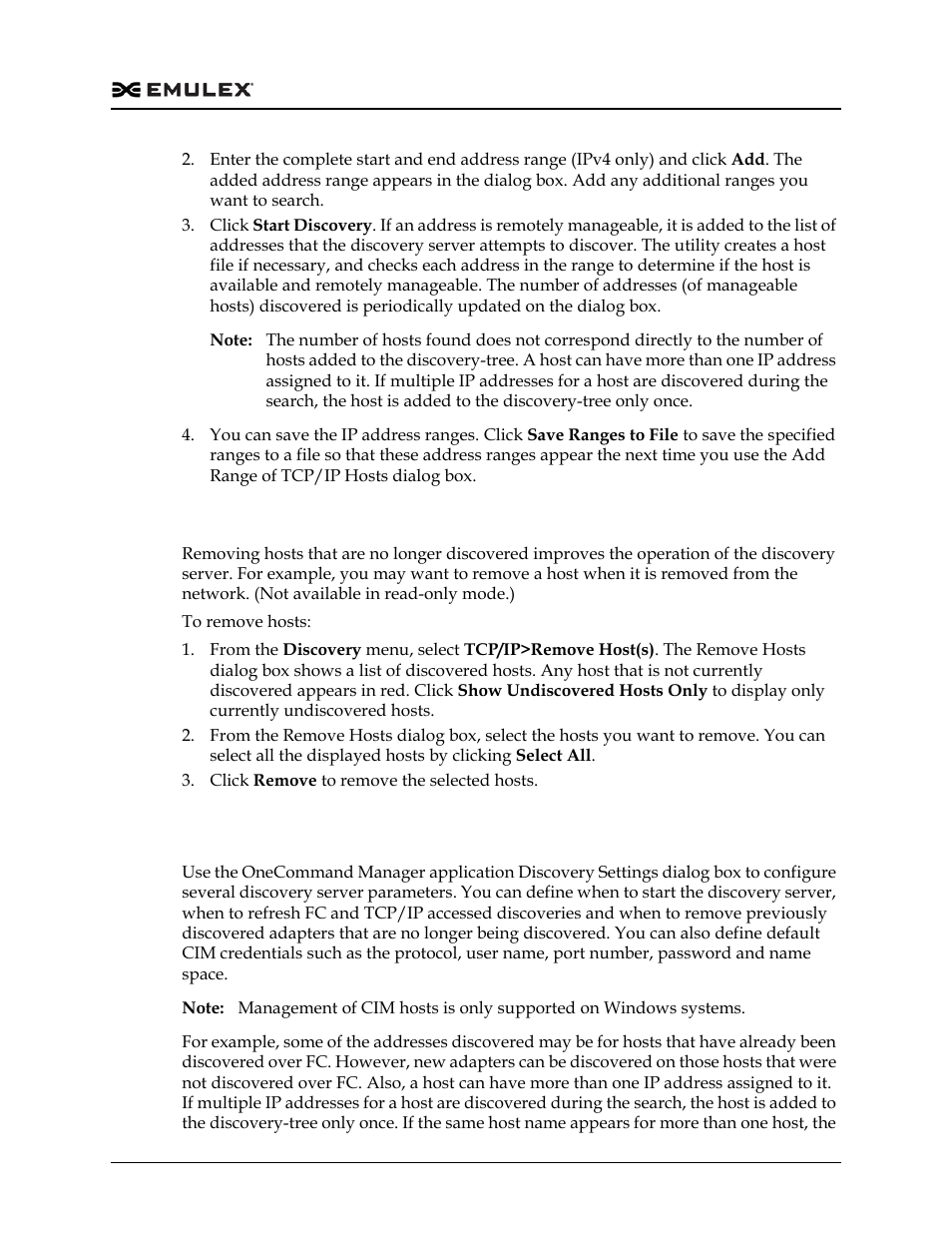 Removing hosts, Configuring discovery and cim credentials | Dell Emulex Family of Adapters User Manual | Page 93 / 1815