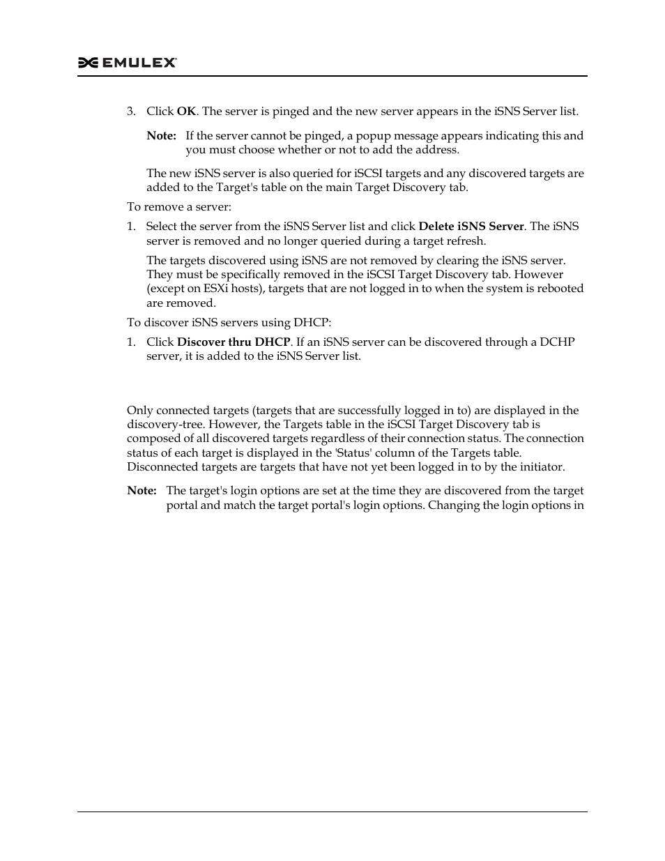 Logging into targets, Logging into targets” on | Dell Emulex Family of Adapters User Manual | Page 98 / 1815