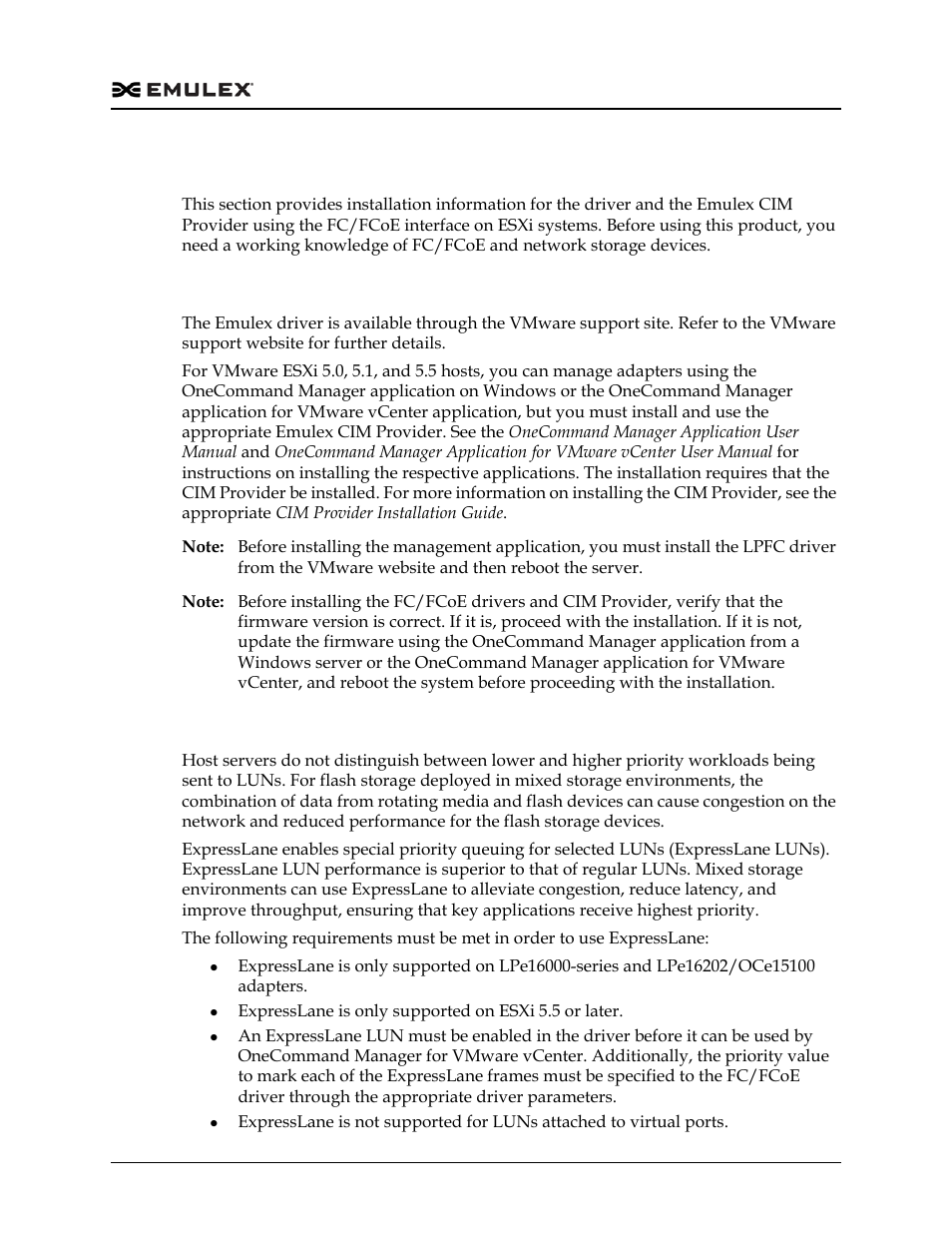 Installing the fc/fcoe driver, Expresslane support | Dell Emulex Family of Adapters User Manual | Page 994 / 1815
