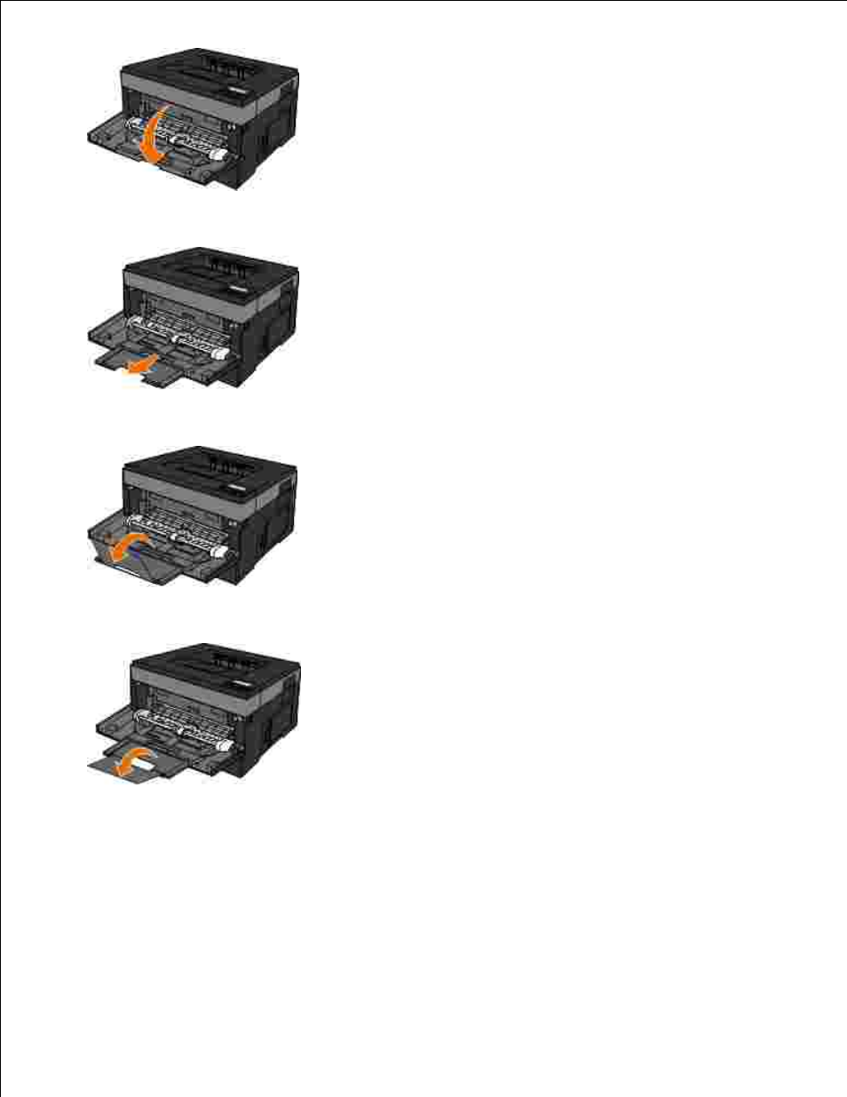 Loading the multipurpose feeder | Dell 2350d/dn Mono Laser Printer User Manual | Page 58 / 181