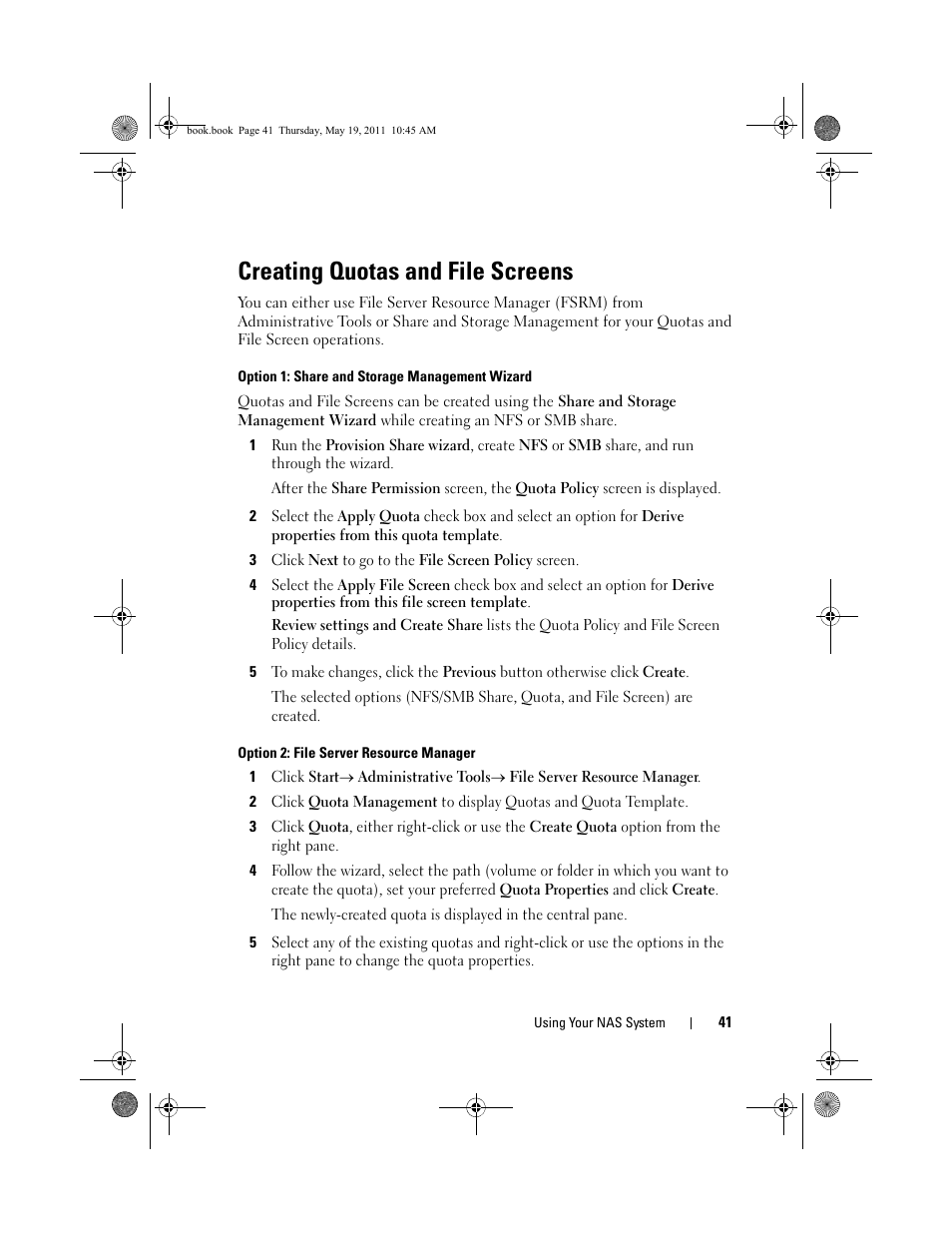 Creating quotas and file screens | Dell PowerVault NX300 User Manual | Page 41 / 50