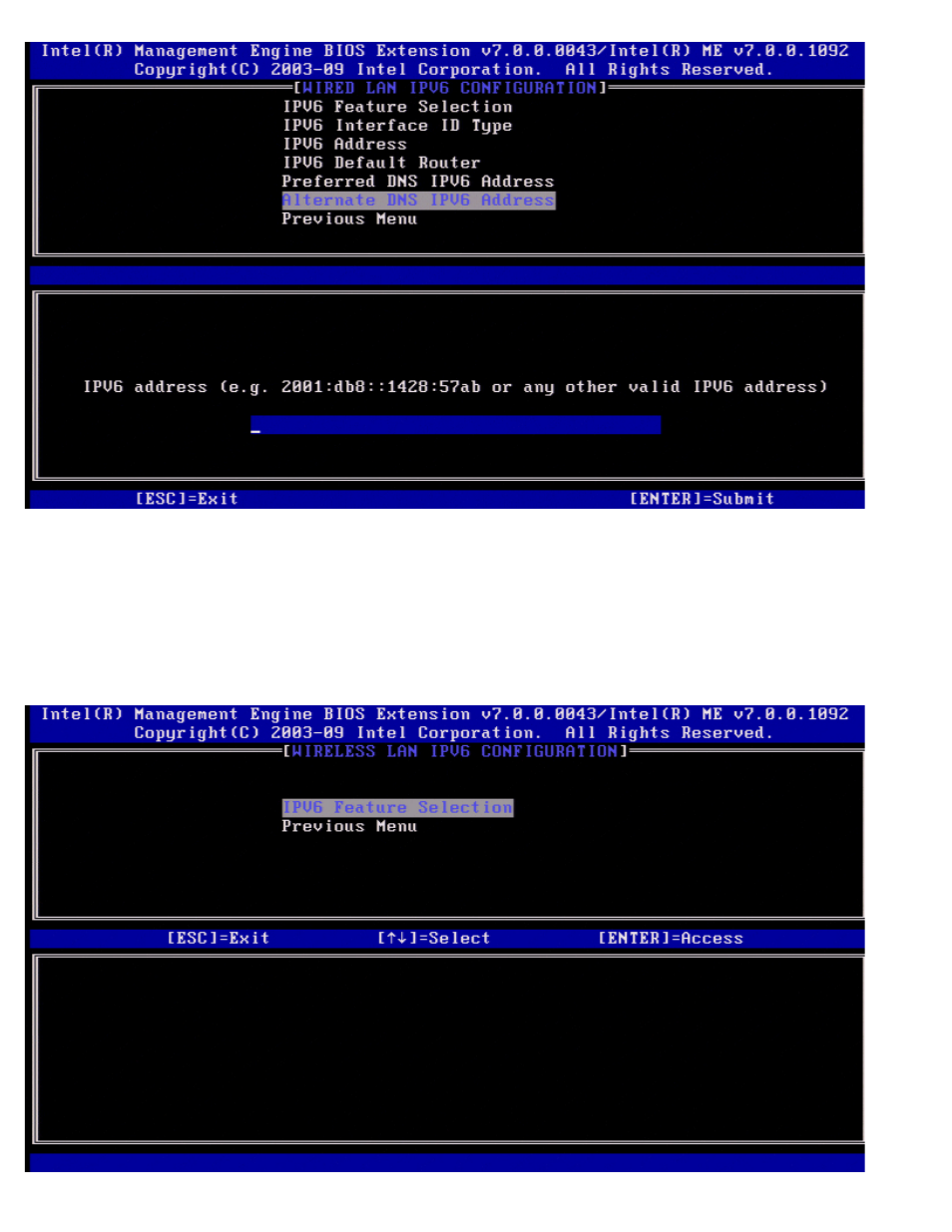 Previous menu, Wireless lan ipv6 configuration | Dell Latitude E6320 (Early 2011) User Manual | Page 40 / 107