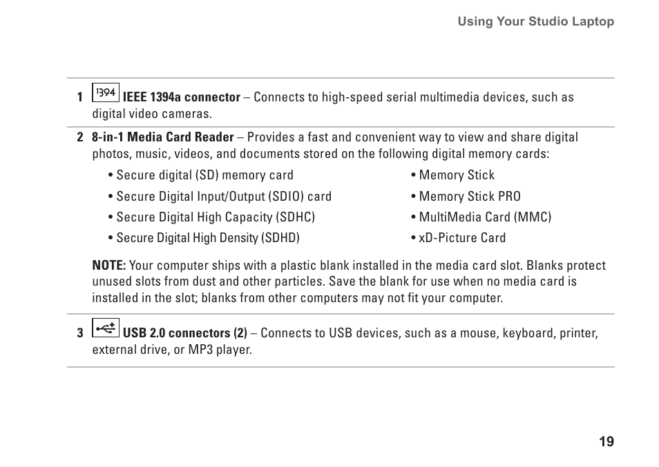 Dell Studio 1745 (Mid 2009) User Manual | Page 21 / 96