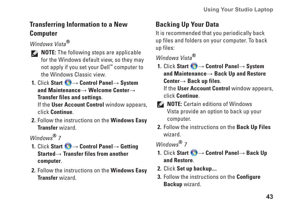 Dell Studio 1745 (Mid 2009) User Manual | Page 45 / 96