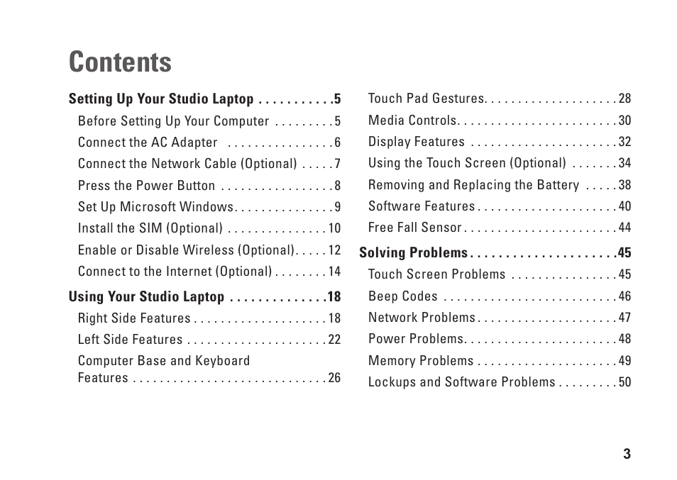 Dell Studio 1745 (Mid 2009) User Manual | Page 5 / 96