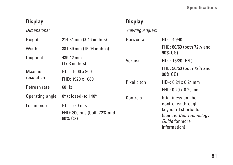 Dell Studio 1745 (Mid 2009) User Manual | Page 83 / 96