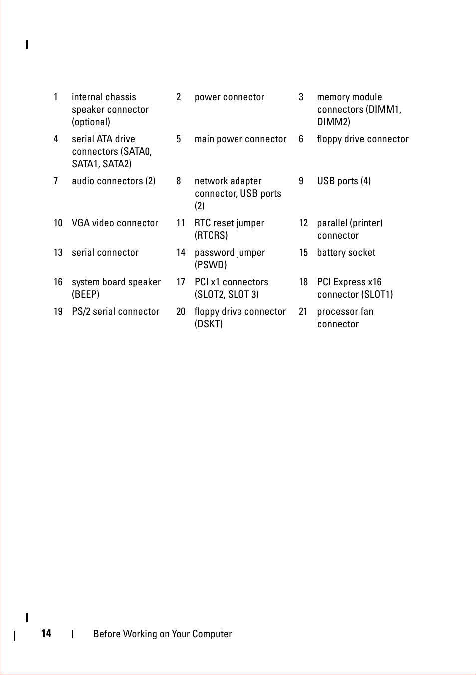 Dell OptiPlex 360 (Late 2008) User Manual | Page 14 / 160