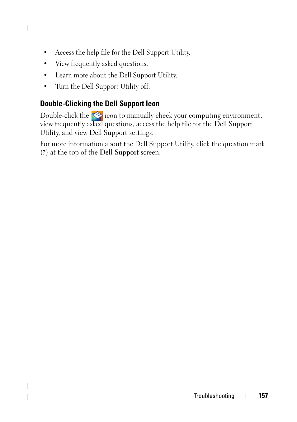 Double-clicking the dell support icon | Dell OptiPlex 360 (Late 2008) User Manual | Page 157 / 160