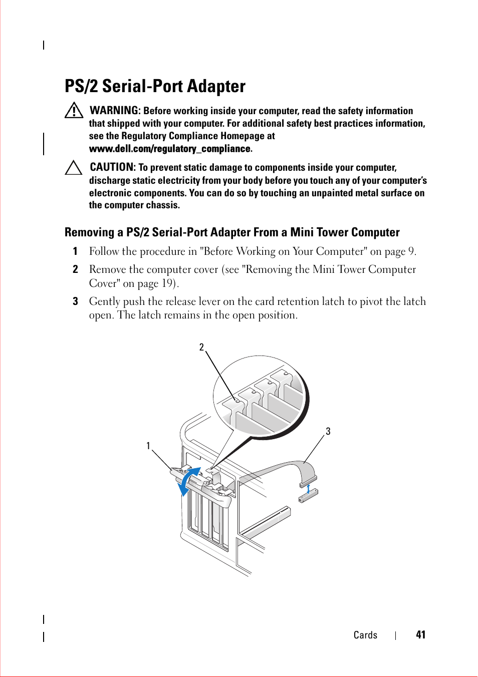 Ps/2 serial-port adapter, Computer | Dell OptiPlex 360 (Late 2008) User Manual | Page 41 / 160