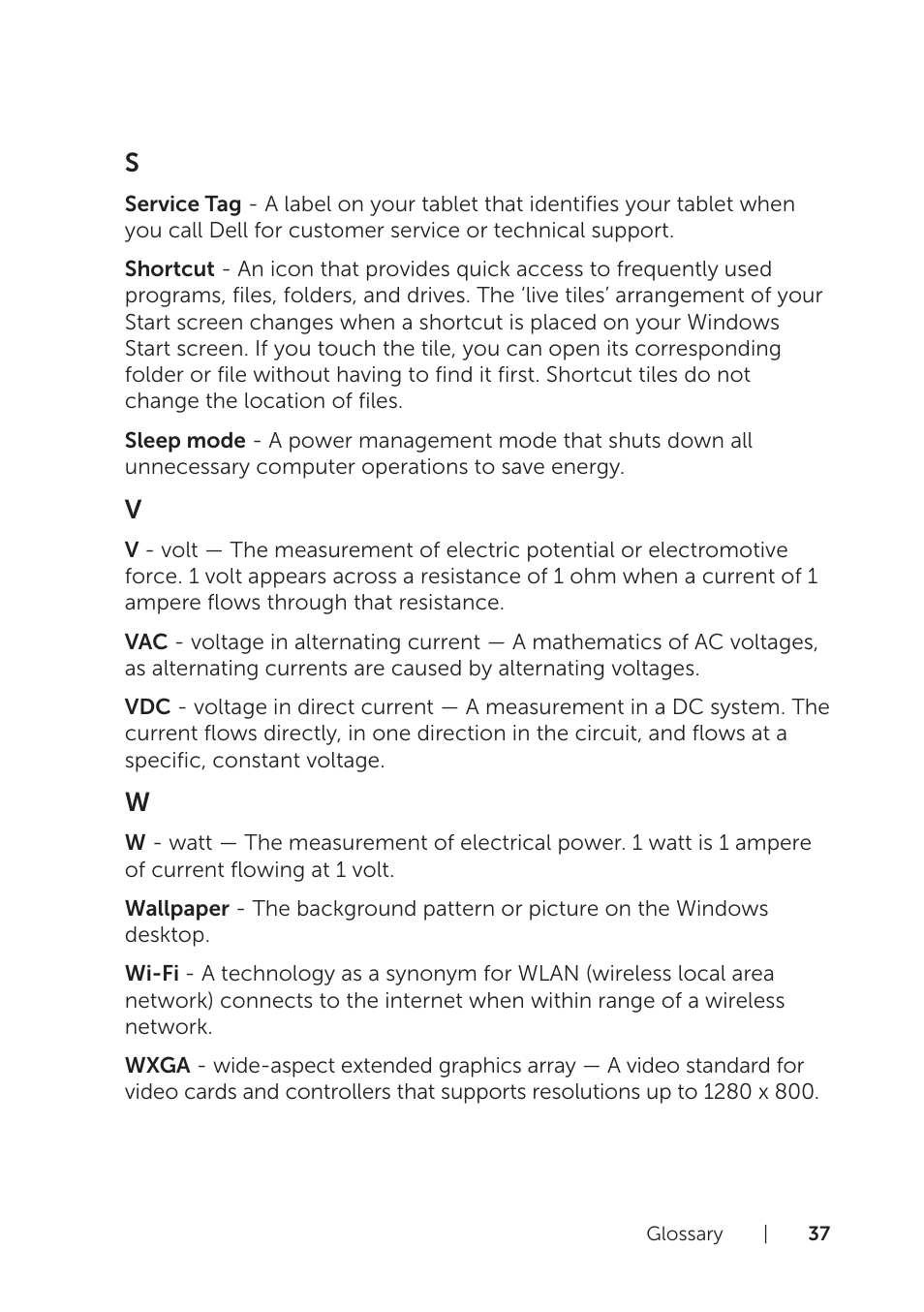 Dell Venue 8 Pro (3845, Late 2014) User Manual | Page 37 / 39