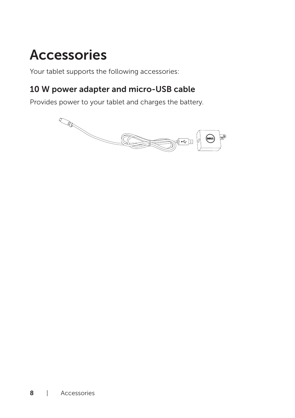 Accessories | Dell Venue 8 Pro (3845, Late 2014) User Manual | Page 8 / 39