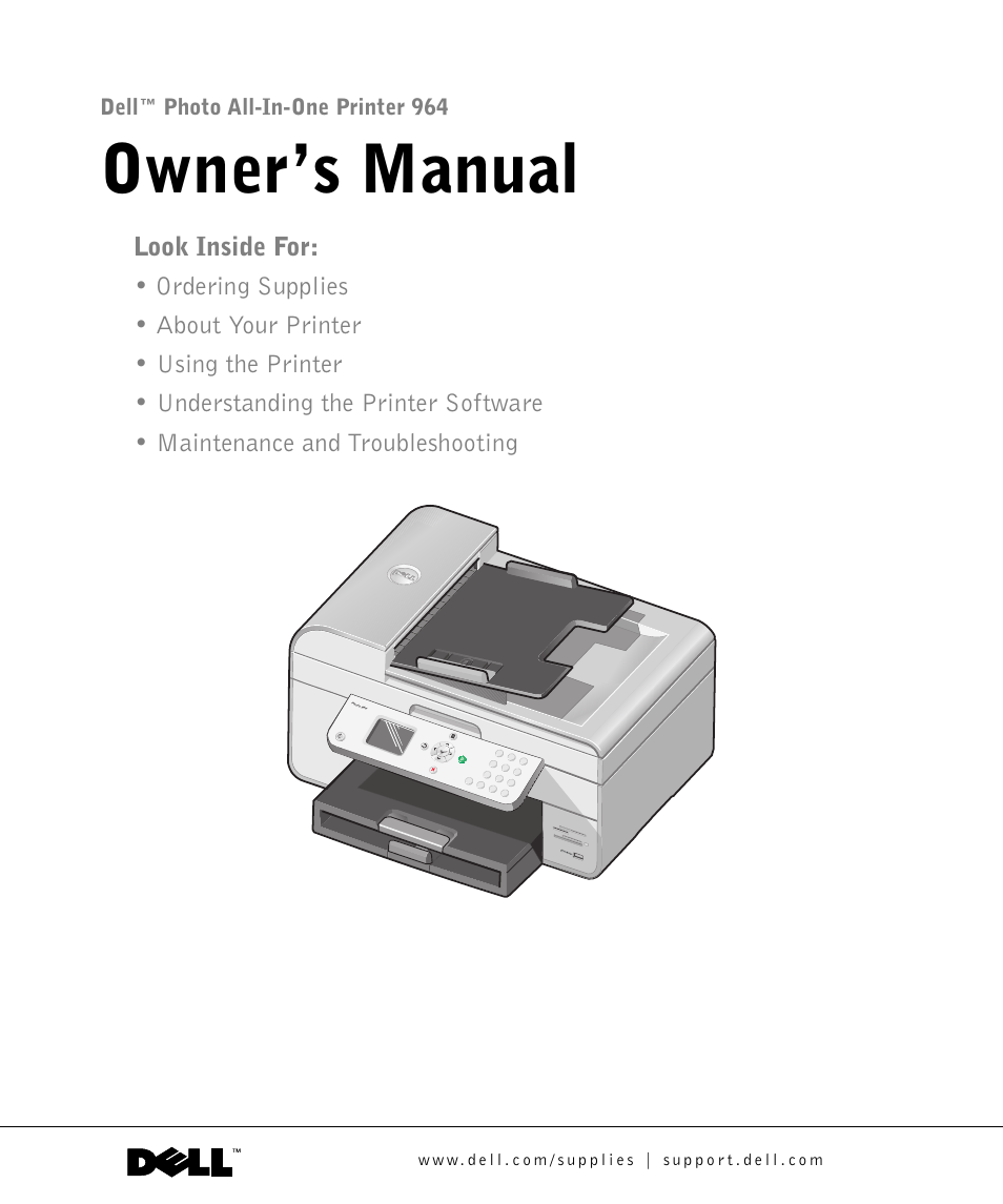 Dell 964 All In One Photo Printer User Manual | 136 pages