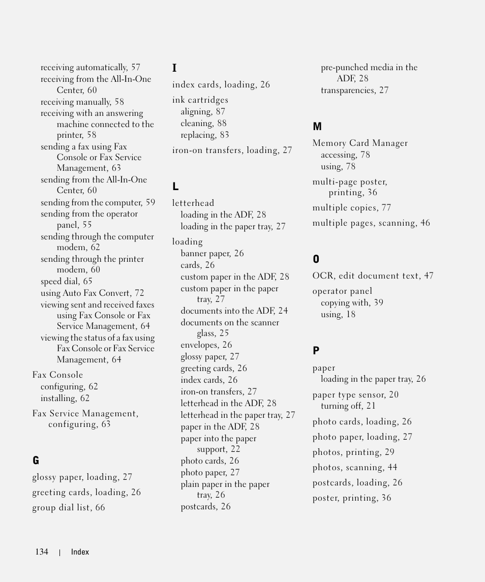 Dell 964 All In One Photo Printer User Manual | Page 134 / 136