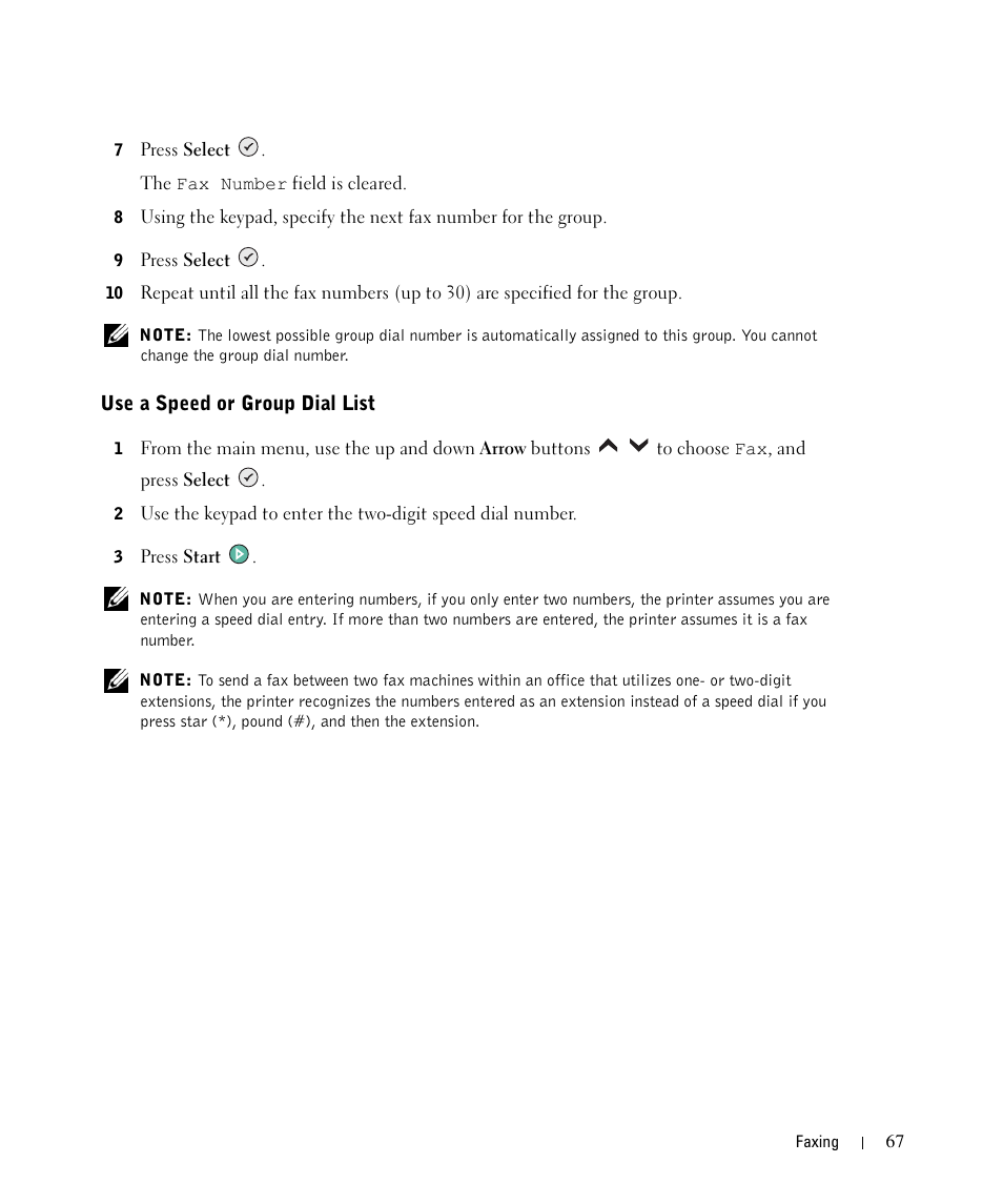 Use a speed or group dial list | Dell 964 All In One Photo Printer User Manual | Page 67 / 136