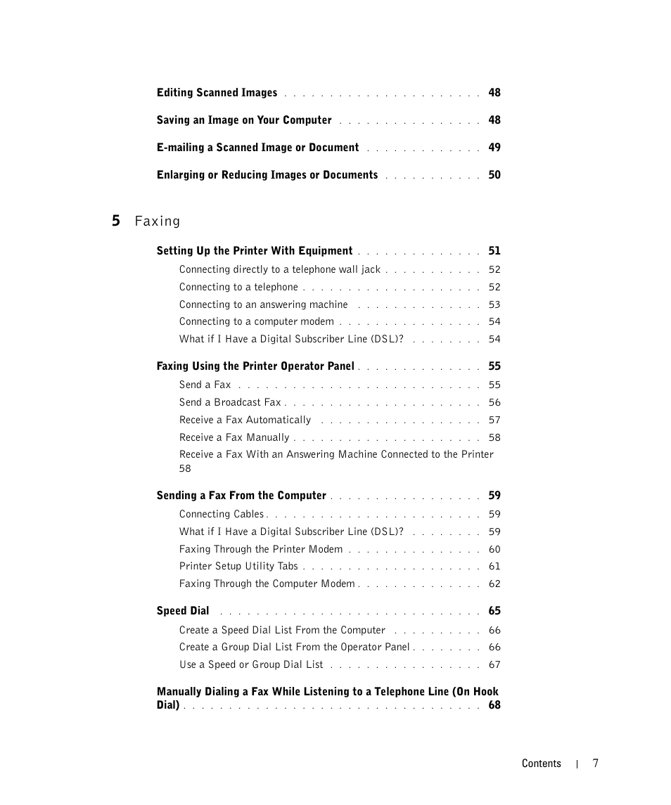 5faxing | Dell 964 All In One Photo Printer User Manual | Page 7 / 136