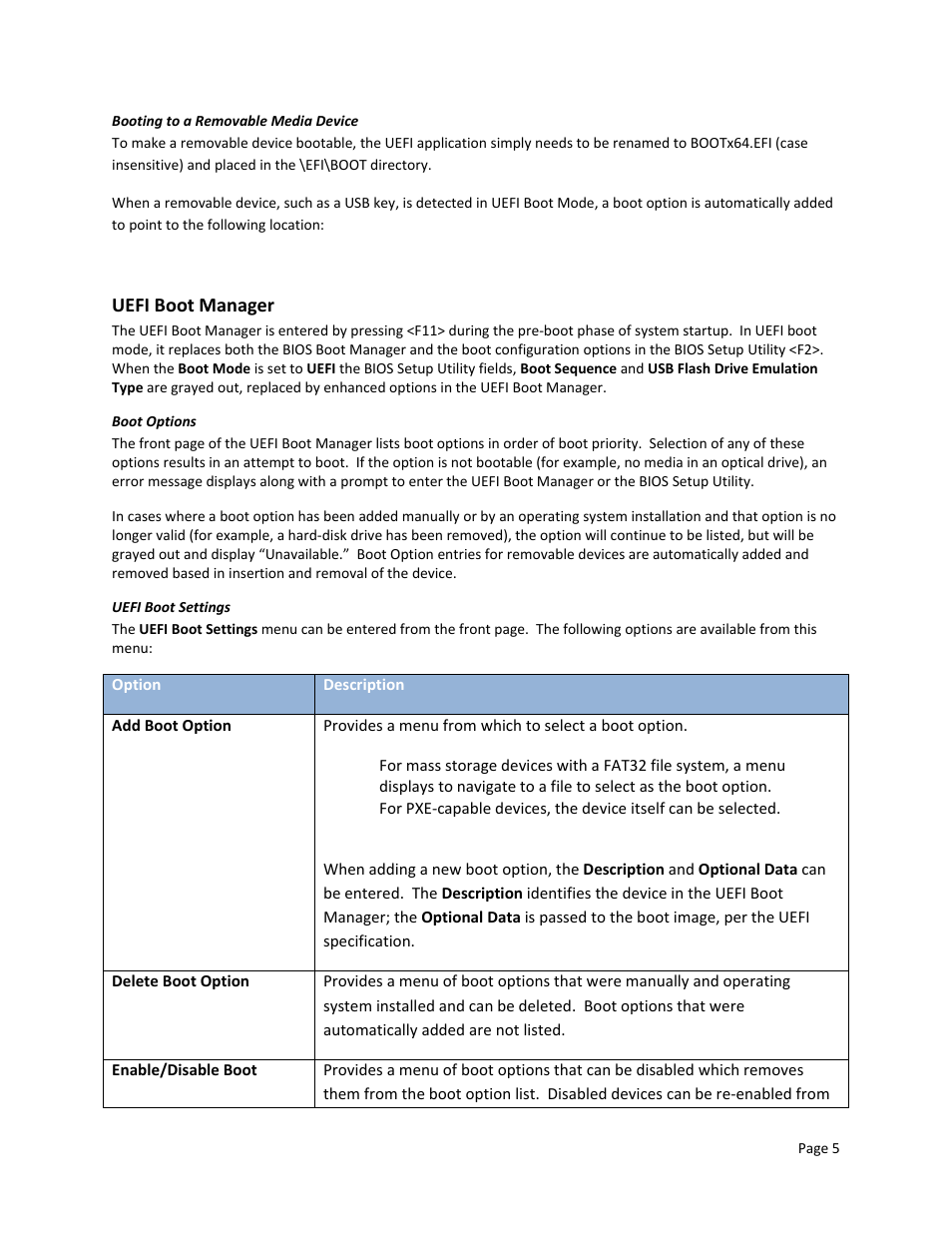 Uefi boot manager | Dell POWEREDGE R610 User Manual | Page 7 / 10