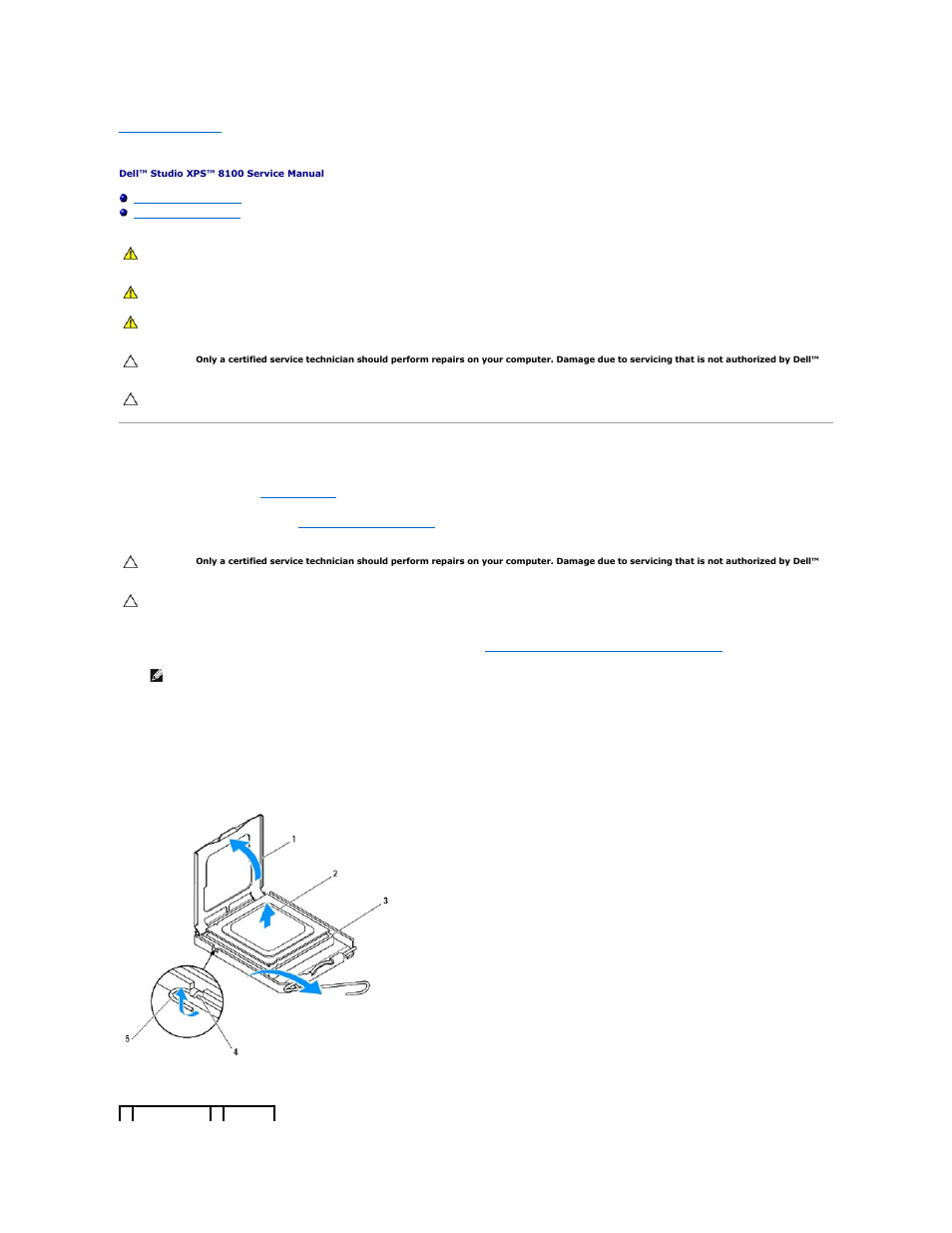 Processor, Removing the processor | Dell Studio XPS 8100 (Late 2009) User Manual | Page 18 / 53