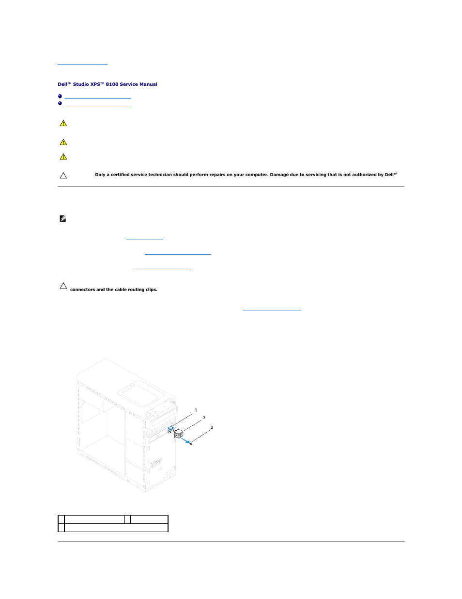 Front usb panel, Removing the front usb panel | Dell Studio XPS 8100 (Late 2009) User Manual | Page 29 / 53