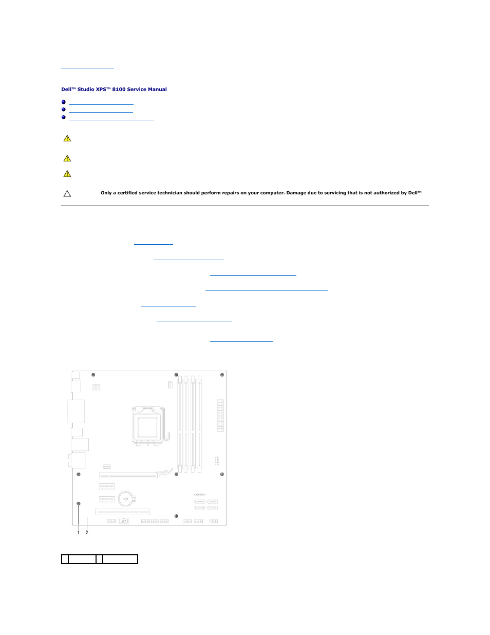System board, Removing the system board | Dell Studio XPS 8100 (Late 2009) User Manual | Page 40 / 53