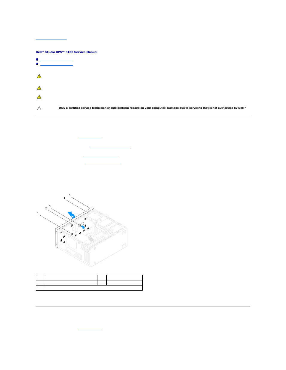 Top cover, Removing the top cover, Replacing the top cover | Dell Studio XPS 8100 (Late 2009) User Manual | Page 50 / 53