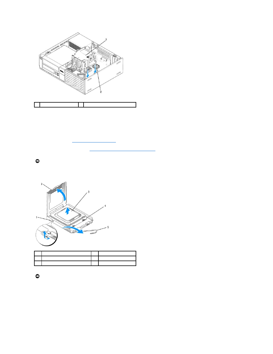 Removing the processor, Installing the processor | Dell OptiPlex 960 (Late 2008) User Manual | Page 22 / 146